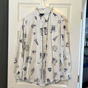 Ralph Lauren Long sleeve oxford white no stains collegiate symbols